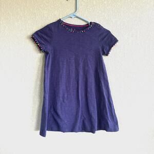 Mini Boden Purple Kids Dress with Colorful Trim